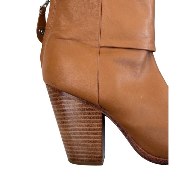 Rag & Bone Leather Newbury Heeled Ankle Boots Tan Size 7.5 - Picture 2 of 12